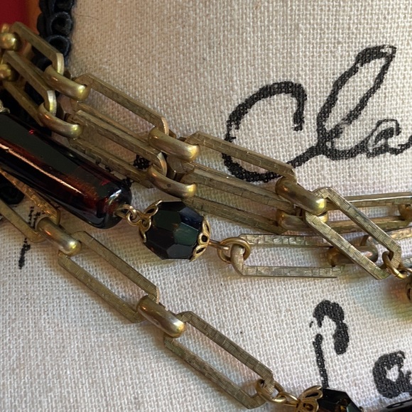 Miriam Haskell VTG 60” Russian gold and amber color beaded necklace - Picture 6 of 12